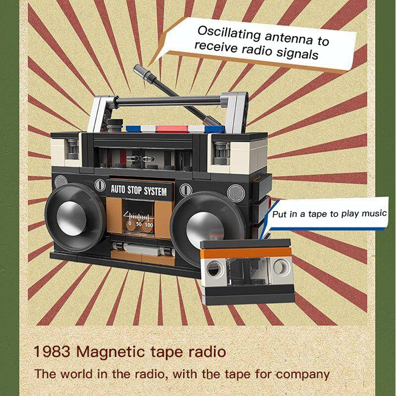 1988 Retro Boombox Brick Building Set
