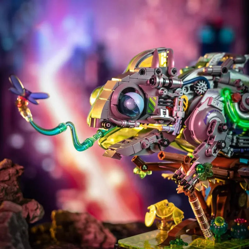 Neon Chameleon Brick Building Kit